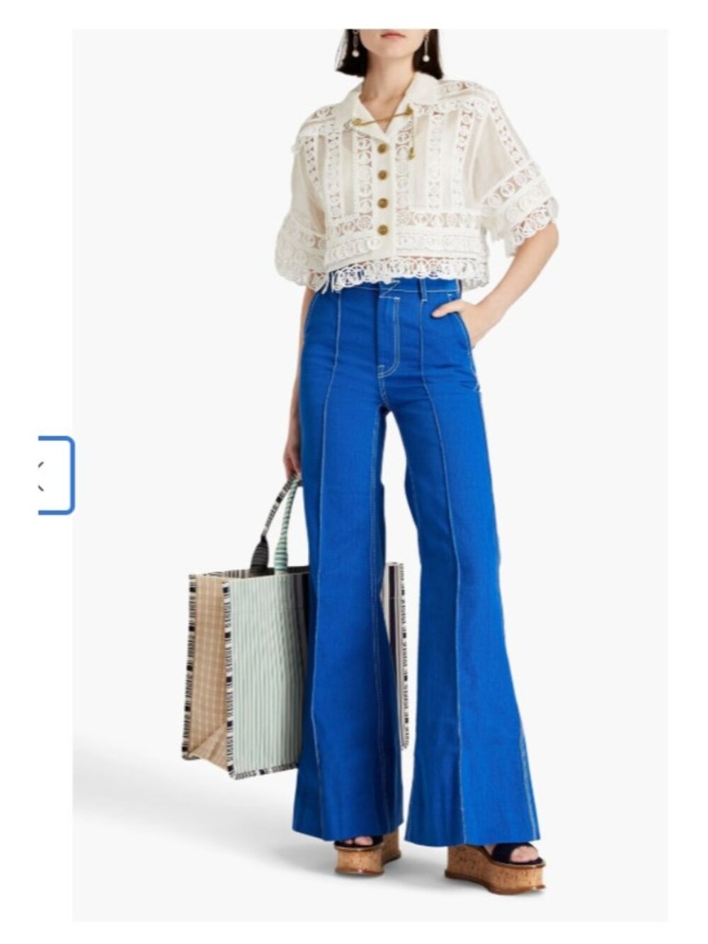 ZIMMERMANN Embroidered high-rise flared jeans 32